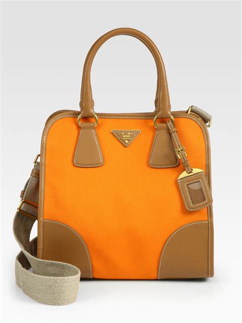 prada jersey orange mens bag|prada leather tote bag.